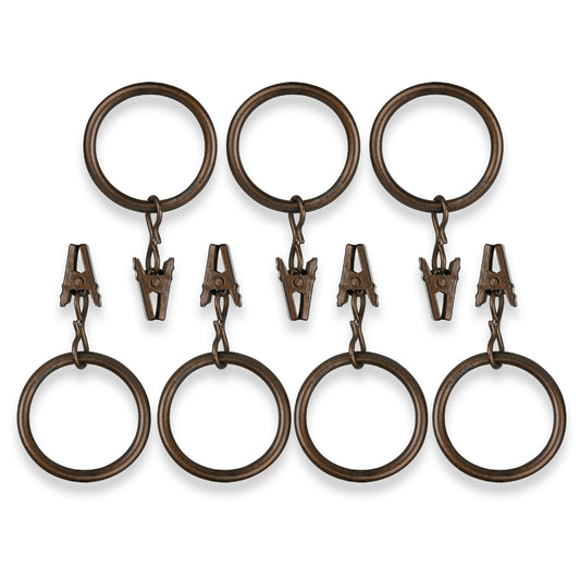 Home Decor Curtain Rods Clips Rings Bronze Clip Rings (Set of 7 Clip Rings)