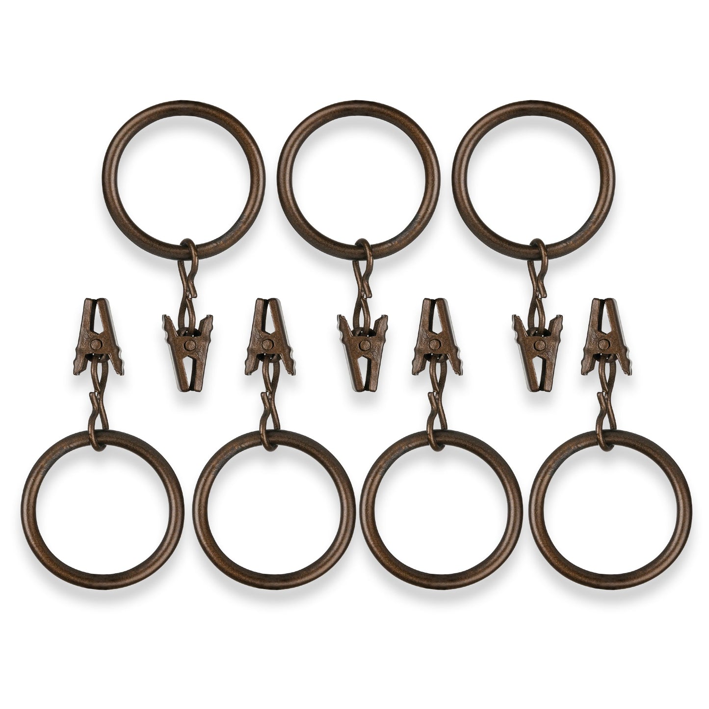 Home Decor Curtain Rods Clips Rings Bronze Clip Rings (Set of 7 Clip Rings)
