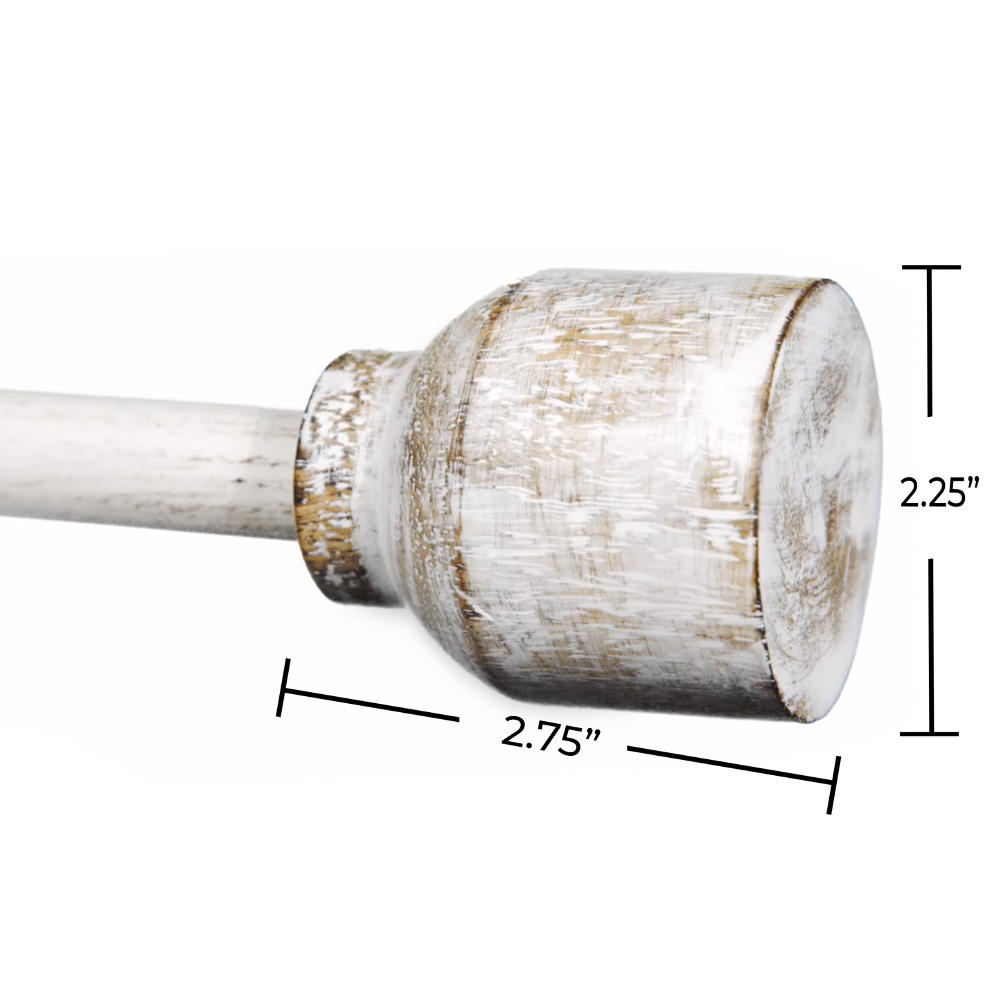 Cana - Distressed White Modern Farmhouse Curtain Rods
