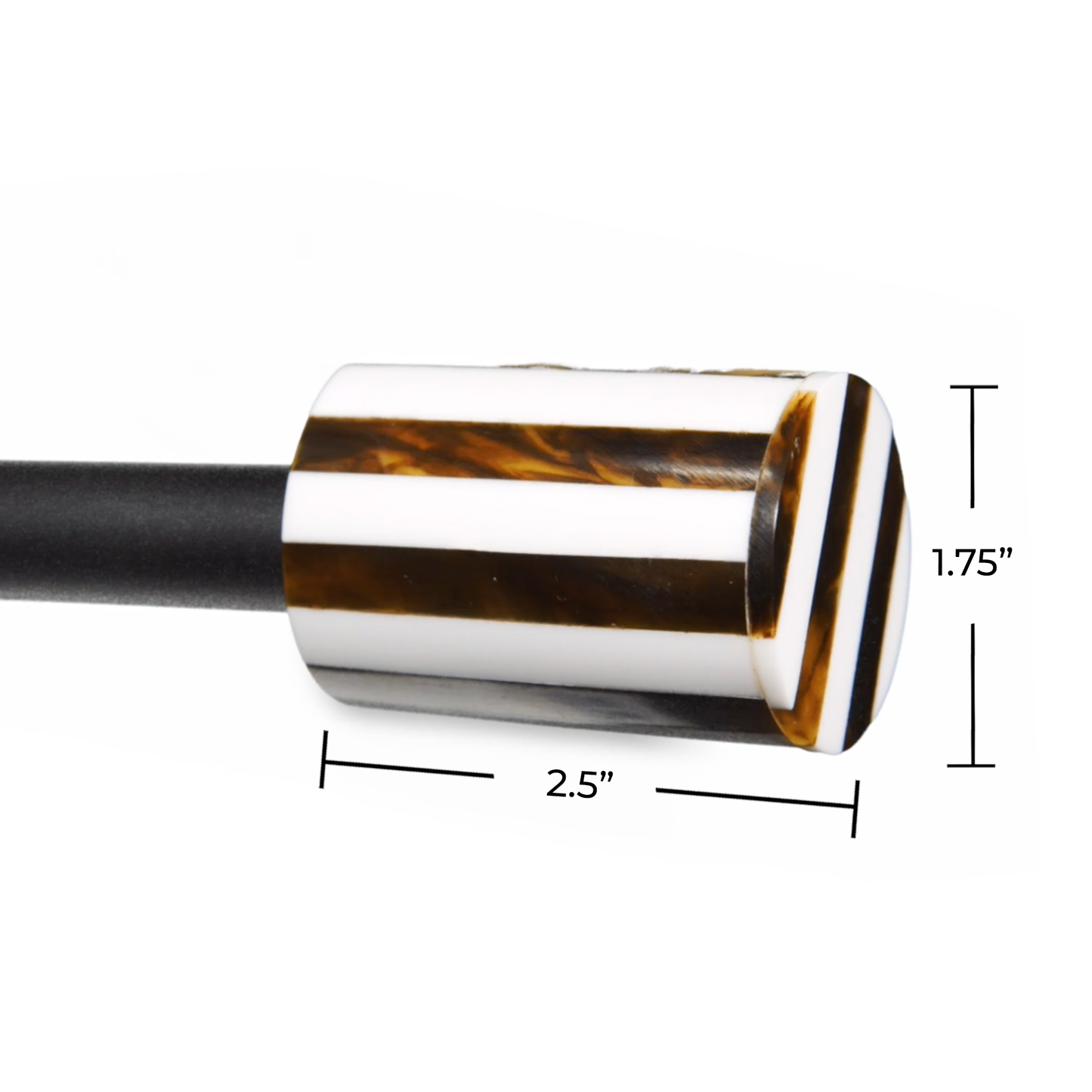 Madison - Champagne Walnut w/ Black and White Victorian Farmhouse Curtain Rods