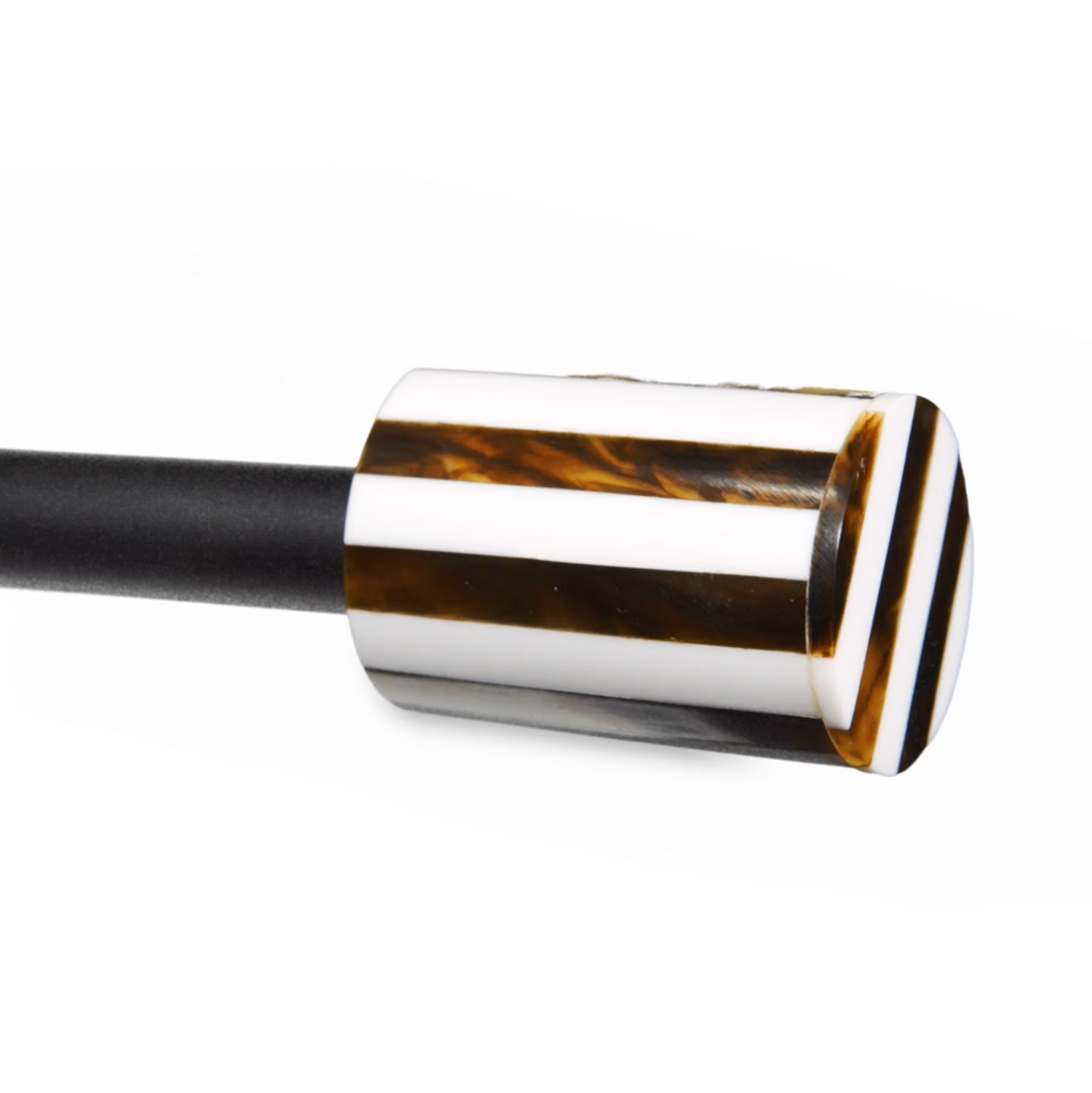 Madison - Champagne Walnut w/ Black and White Victorian Farmhouse Curtain Rods