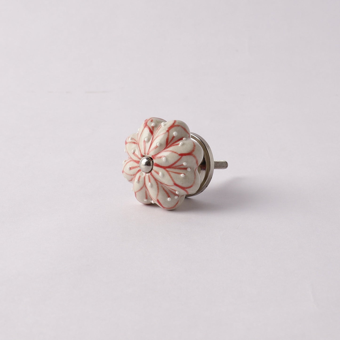 Classic Style Red and Blue Floral Ceramic Pull Knob (C8)