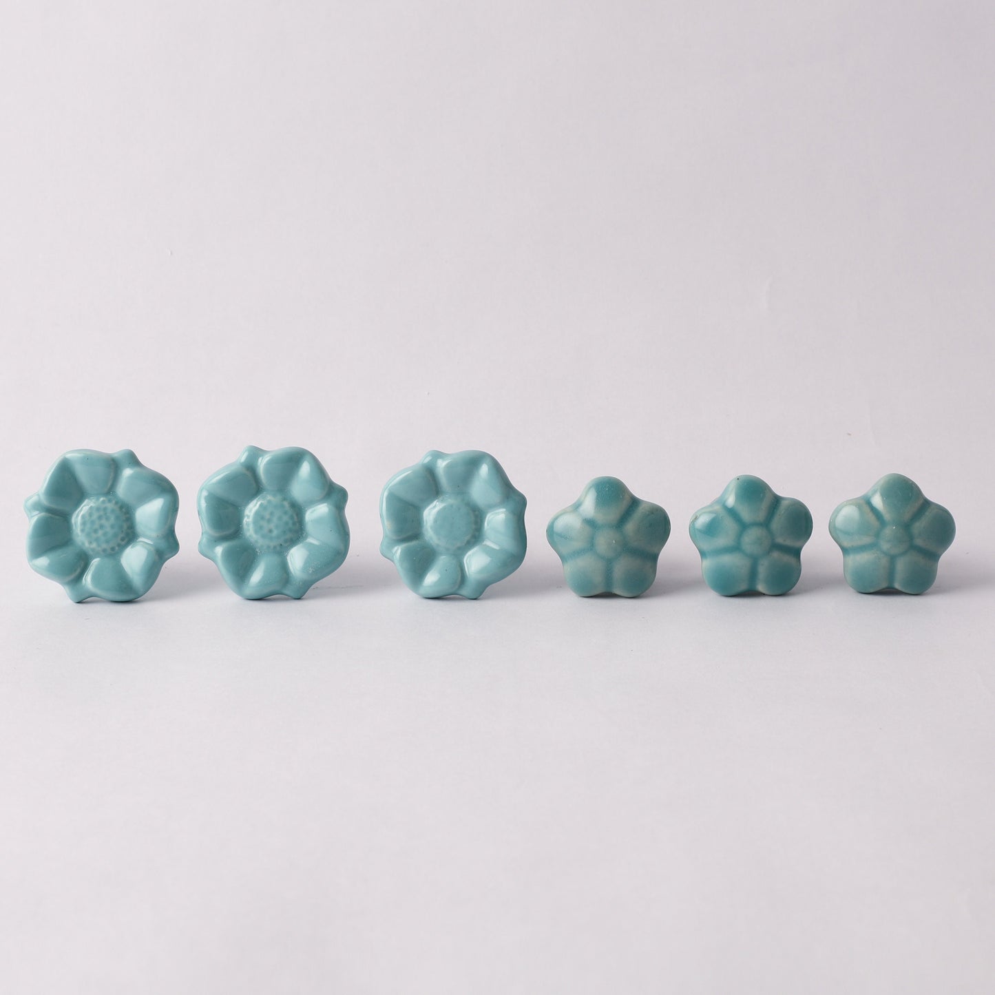 Teal Floral Style Ceramic Pull Knobs (C10)