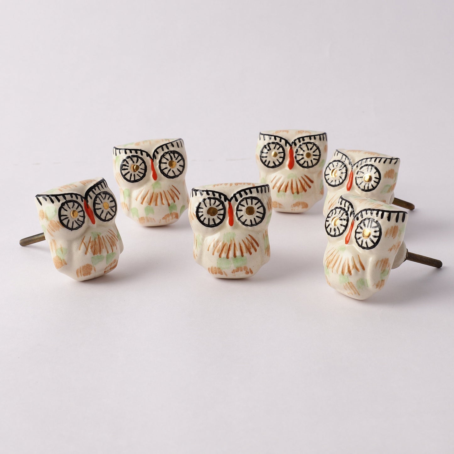 Hand Finished Owl Style Ceramic Pull Knobs (C11)