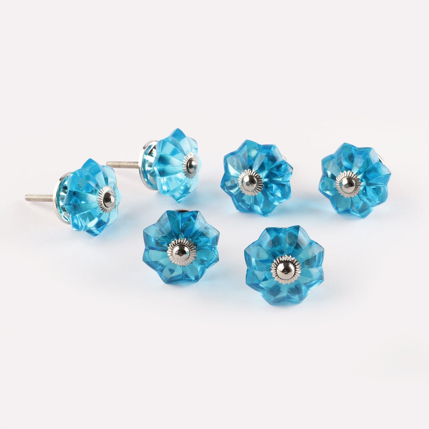 Blue Glass Pull Knobs (G6)