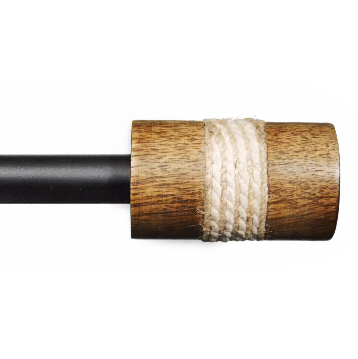 Dinah - Modern Farmhouse Natural Wood w/ Rope Curtain Rods