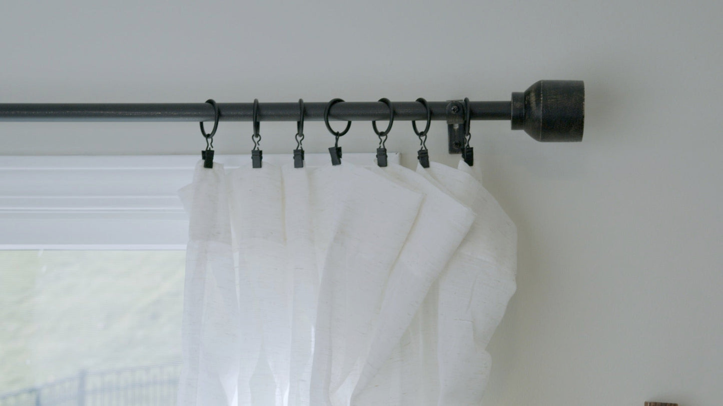 Matea - Distressed Black Modern Farmhouse Curtain Rods