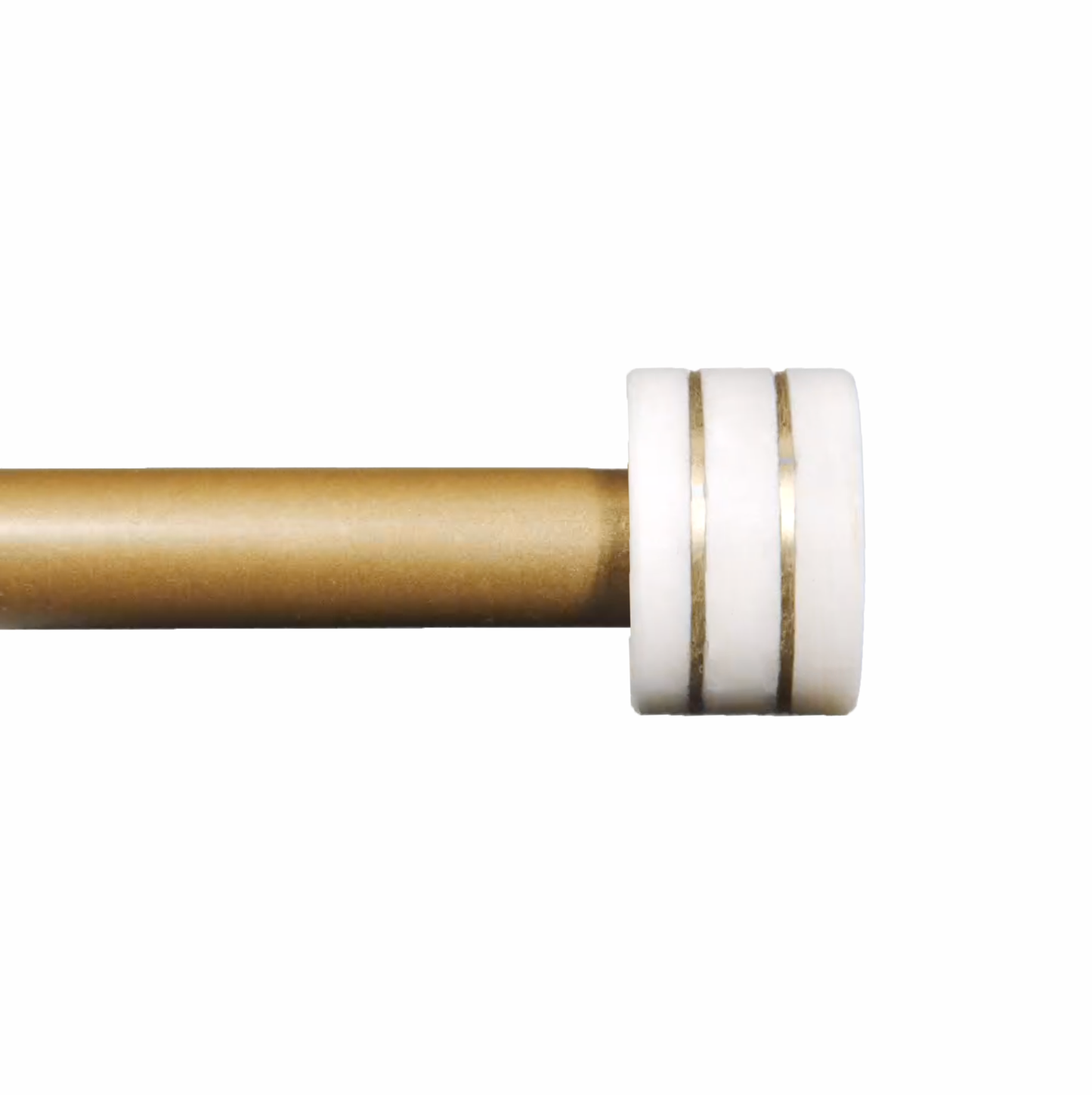 Brass Inlay & Marble End Cap Curtain Rods