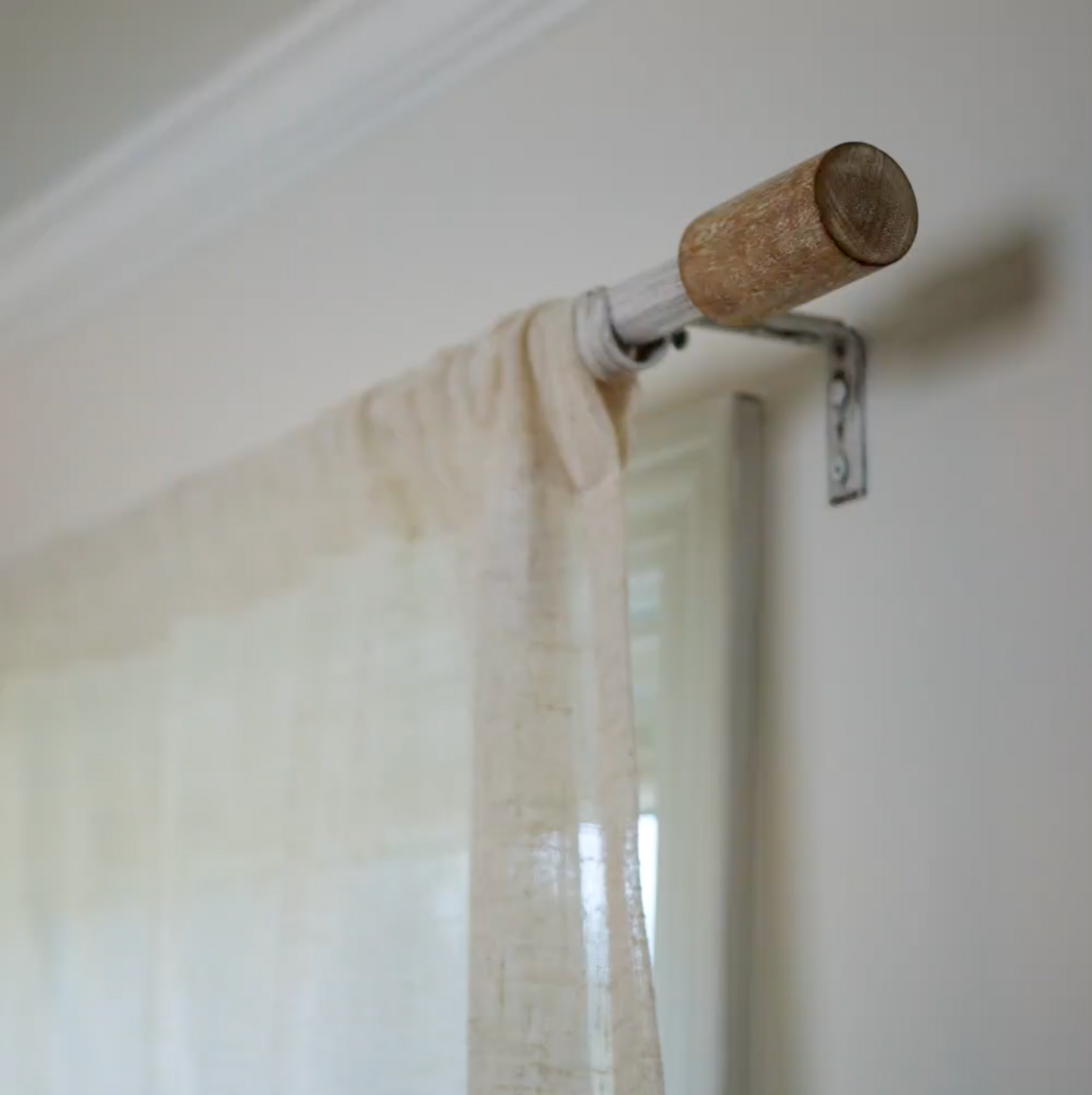 Distressed White Barrel - Modern Farmhouse Curtain Rods