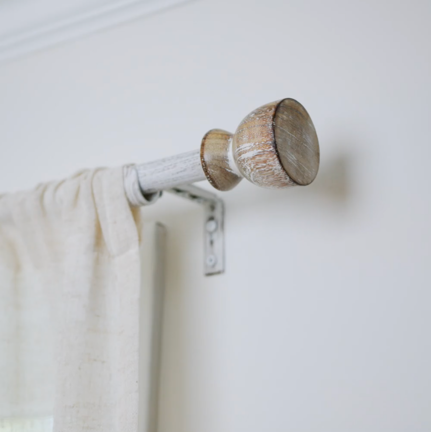 Urn - Distressed White Modern Farmhouse Curtain Rods