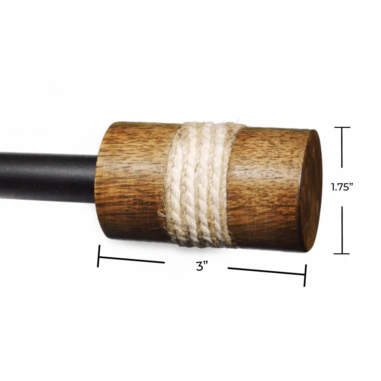 Dinah - Modern Farmhouse Natural Wood w/ Rope Curtain Rods